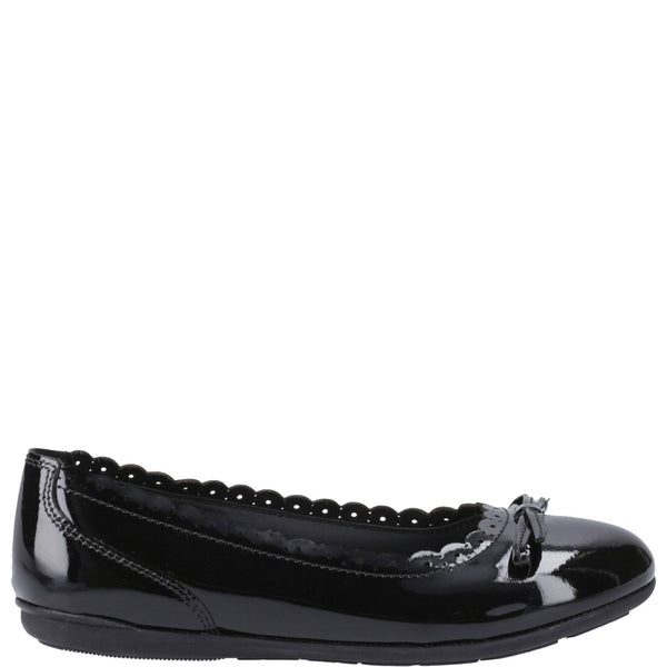 Hush Puppies Lillie Girls' Slip On Ballerina Patent School Shoes