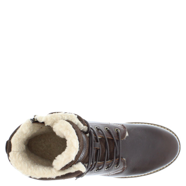 Frank James Glencoe Mens Lace Up Warm Fleece Zip Combat Boots