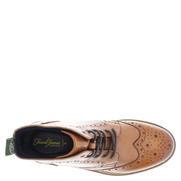 Frank James Camden High Quality Cleated Real Leather Lace Up Brogue Mens Boots