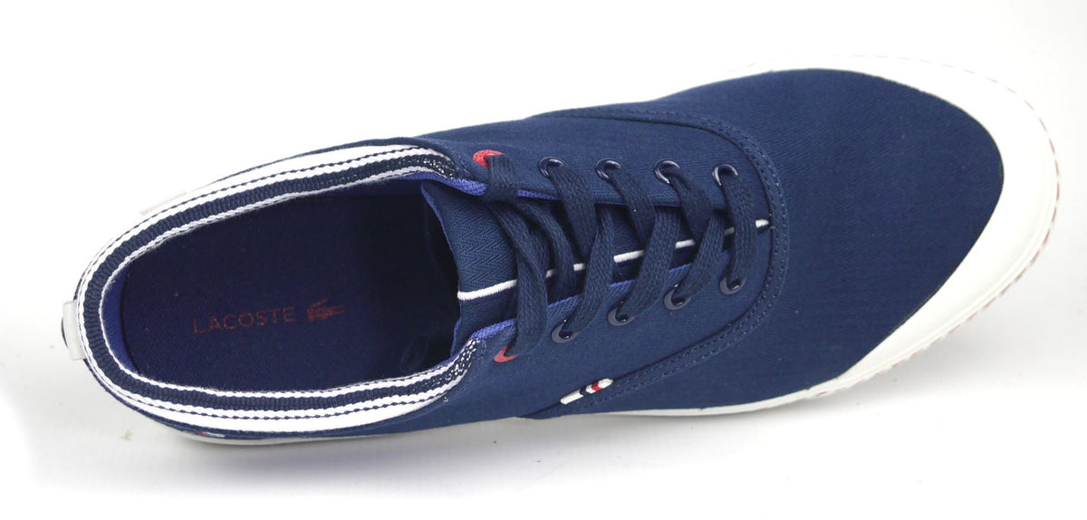 Lacoste Manville Tennis AP SRM Mens Canvas Shoes Navy Blue Trainers