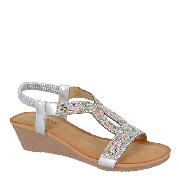 Cipriata Selene Jewelled Elasticated Back Sandals