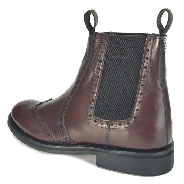 Frank James Benchgrade Evesham Leather Welted Chelsea Brogue Dealer Boots Rubber Sole