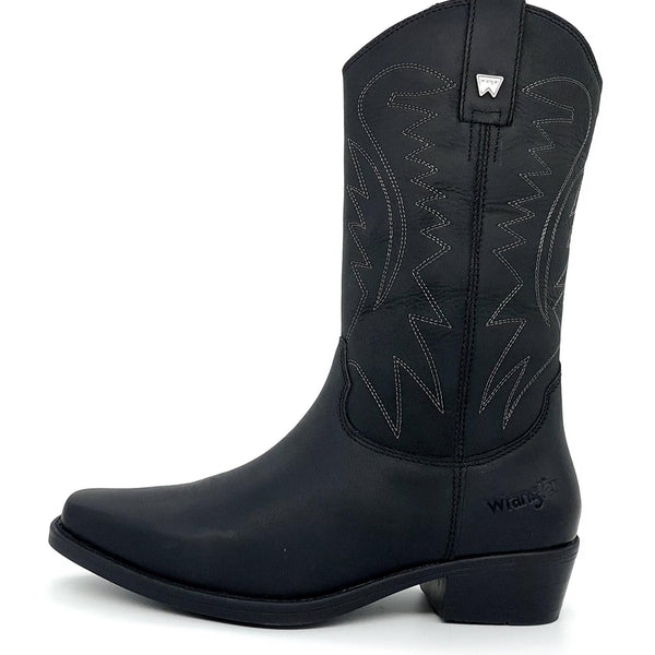 Wrangler Tex Hi Mens Leather Pull on Pointed Cowboy Western Boots