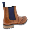 Frank James Fulham Cleated Leather Pull On Brogue Mens Chelsea Boots