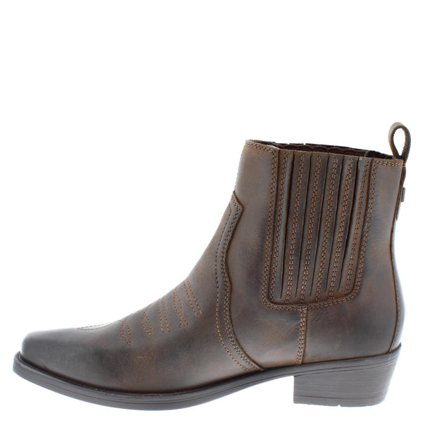 Wrangler Tex Mid Leather Pull on Mens Cowboy Western Chelsea Pointed Boots