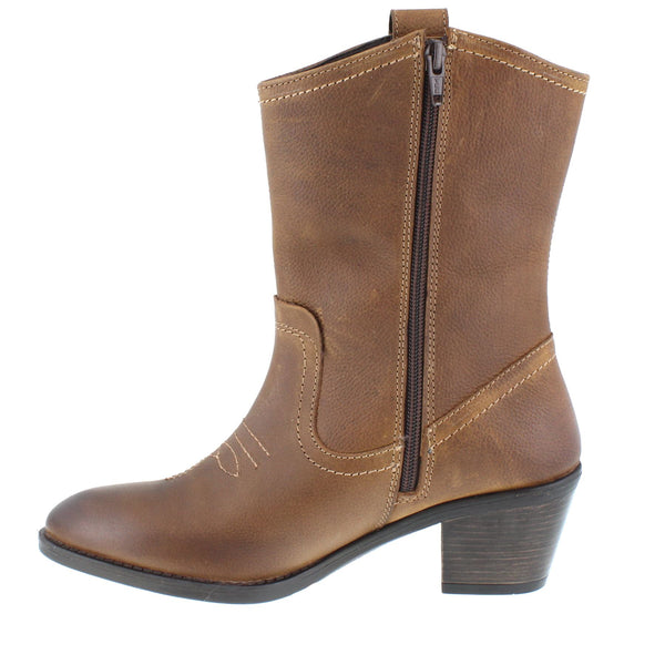 HX London Dallas Women's Leather Mid-Calf Cowboy Boots