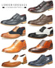 London Brogues Mens Leather Lace Up Wingtip Formal Gatsby Evening Brogue Shoes