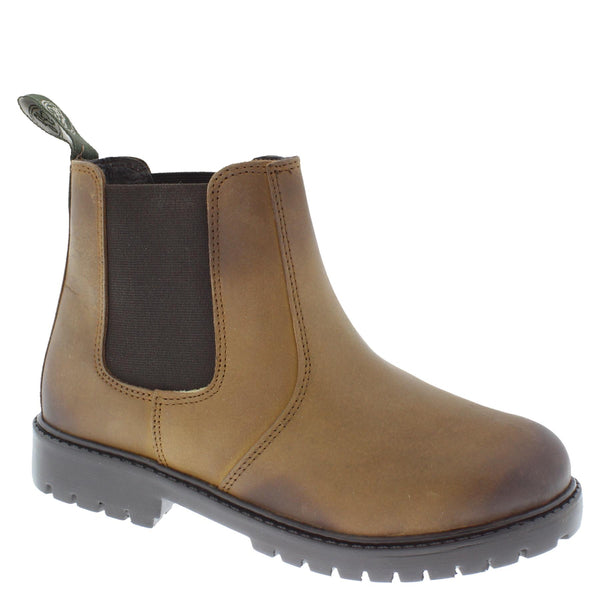 Frank James Rutland Boys Girls Infant Junior Leather Chelsea Dealer Boots