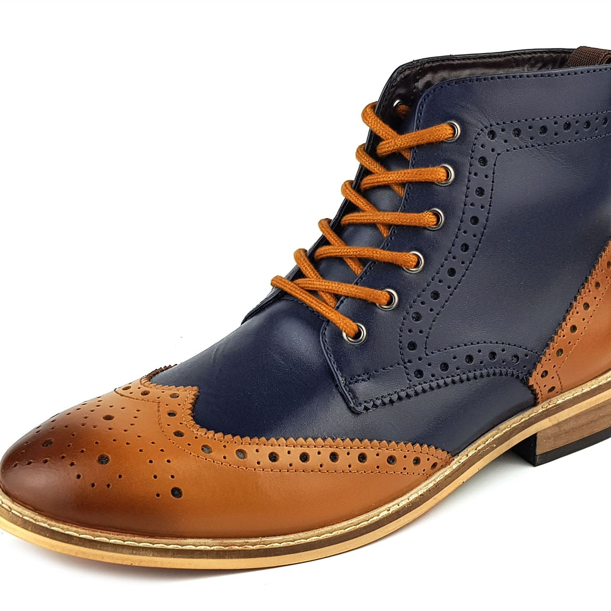 Frank James Kensington Mens Lace Brogue Leather Boots