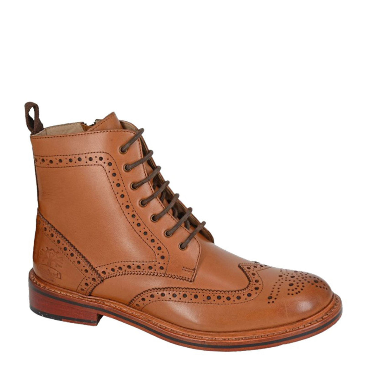 Woodland M 528 7 Eyelet Brogue Zip Ankle Boots