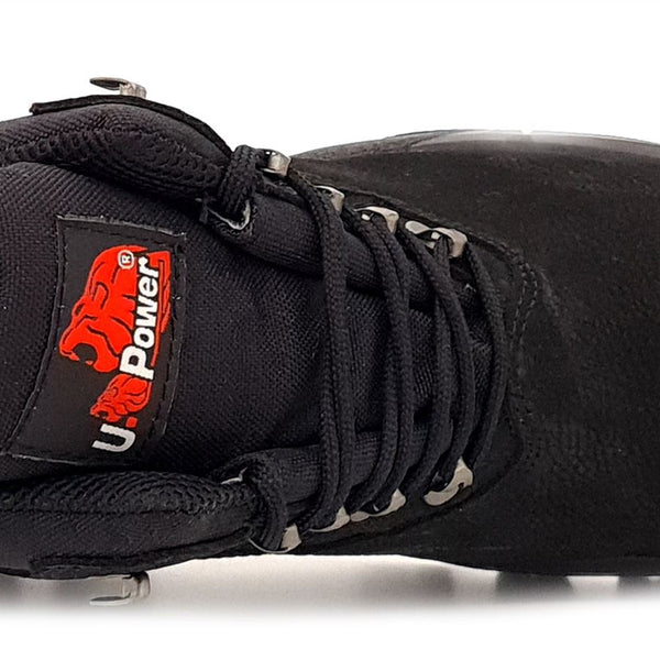 U-Power Dude Black Leather Gore-Tex Waterproof Mens Safety Lace Up Work Boots