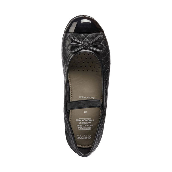 Geox Girls Black Elasticated Plie' Junior School Shoes