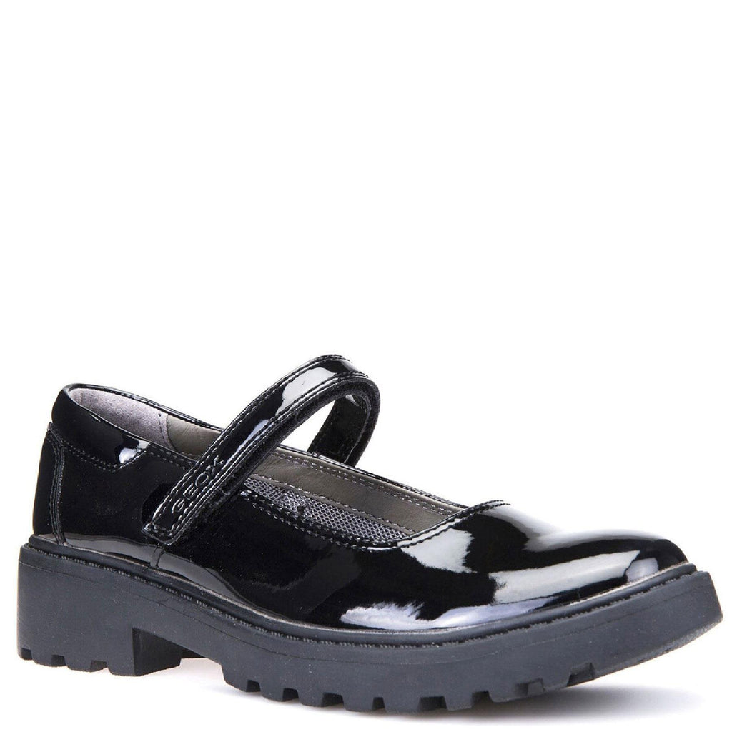 Geox Casey Touch Fastening Leather Mary Jane School Shoes