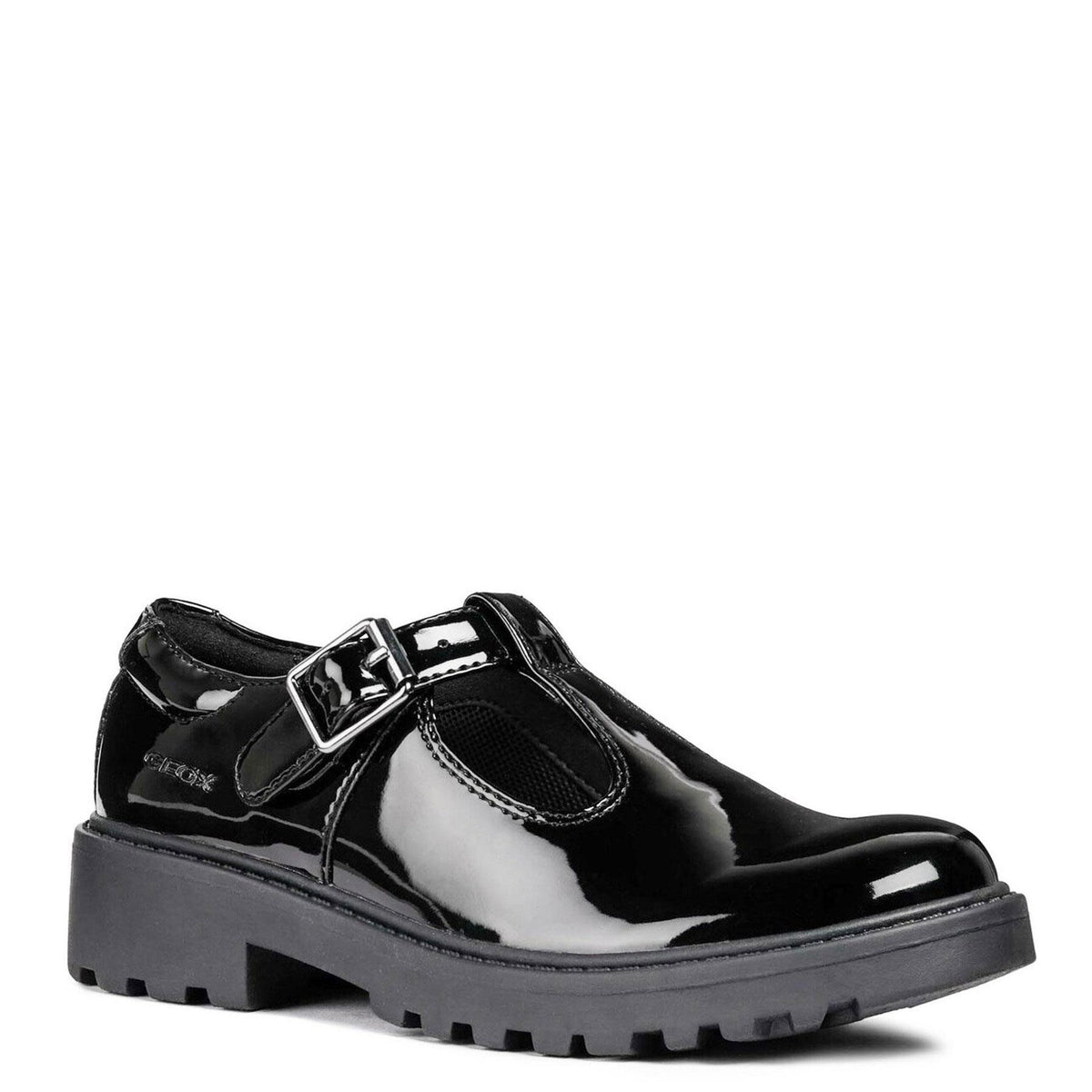 Geox Casey Girls Leather T-Bar Buckle School Shoes