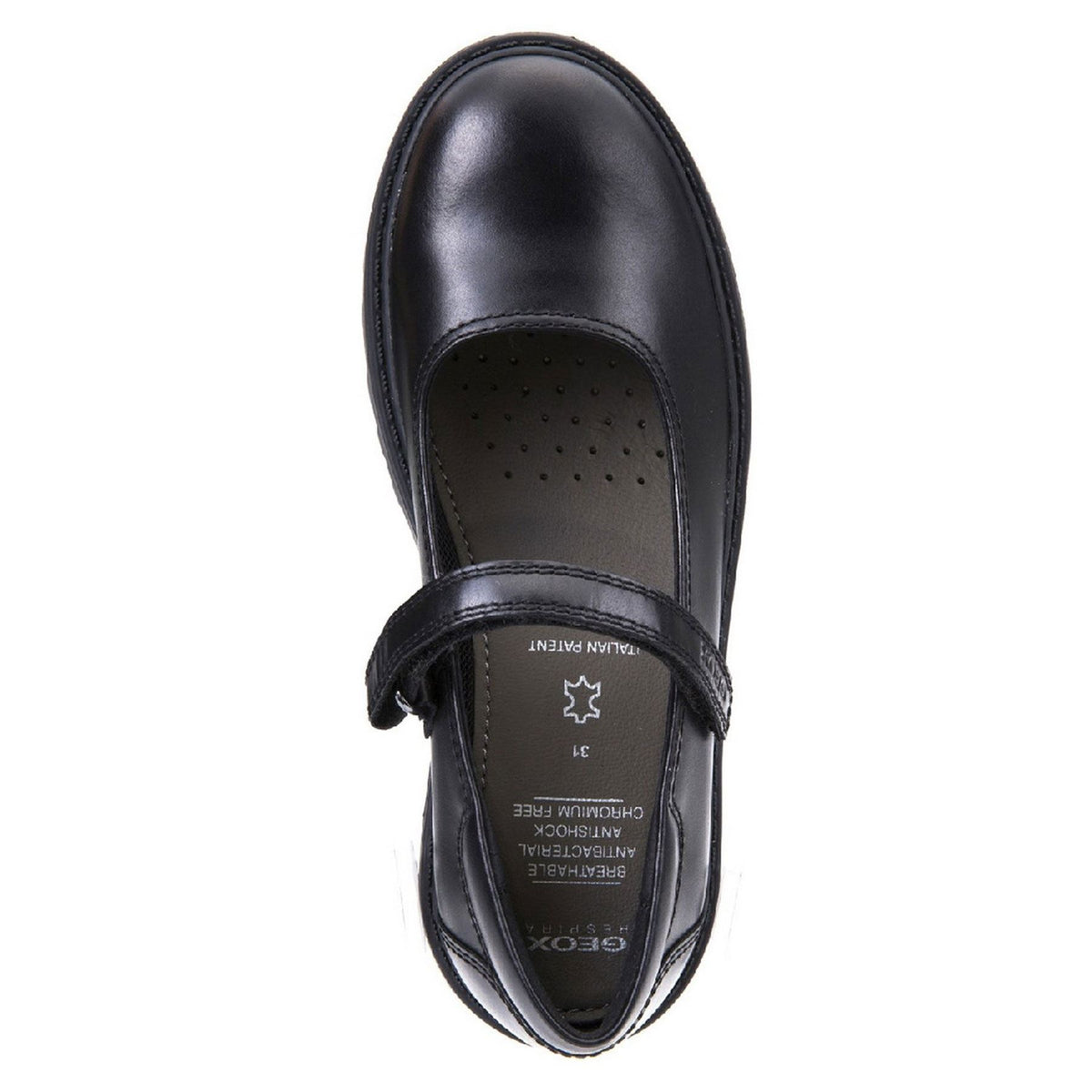 Geox Girls School Black Touch Fastening J Casey G. P Shoes