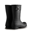 Mens Hunter Original Short Insulated Shearling Lined Winter Wellington Boots Black