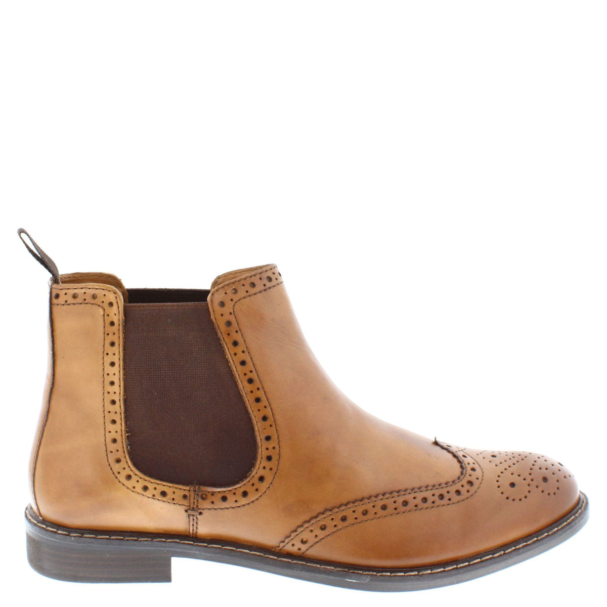 Thomas Crick Downton Brogue Mens Chelsea Pull On Leather