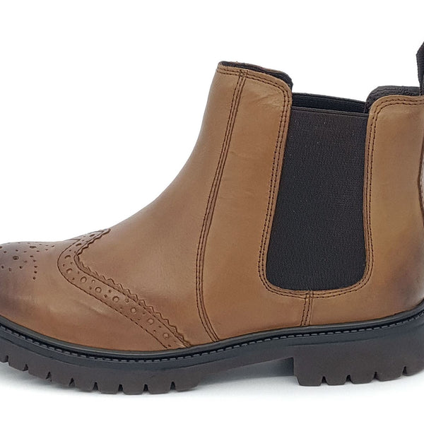 Frank James Grantham Leather Brogue Chelsea Junior Boots
