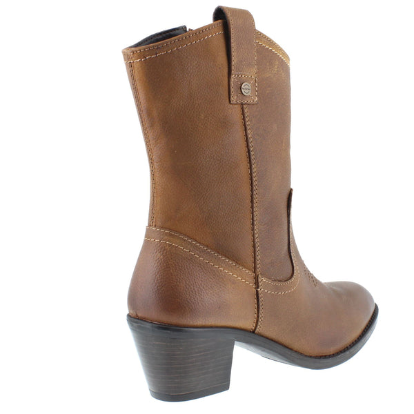 HX London Dallas Women's Leather Mid-Calf Cowboy Boots