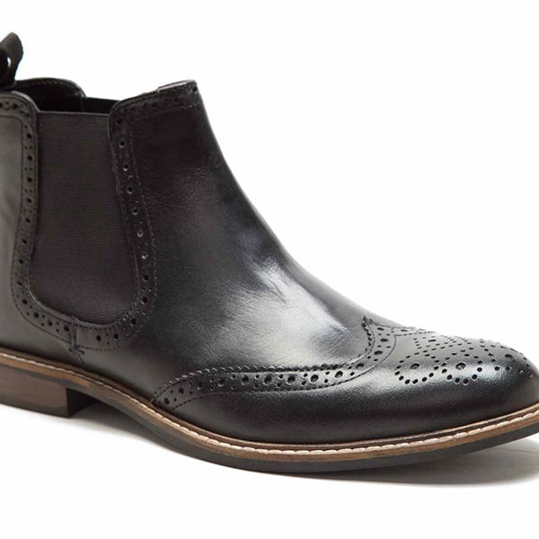 Thomas Crick Downton Brogue Mens Chelsea Pull On Leather