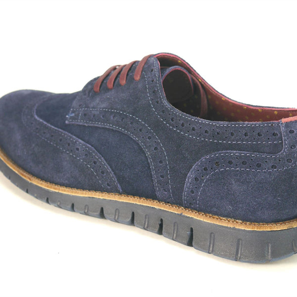 London Brogues Gatz Derby Suede Lightweight Flexible Mens Shoes