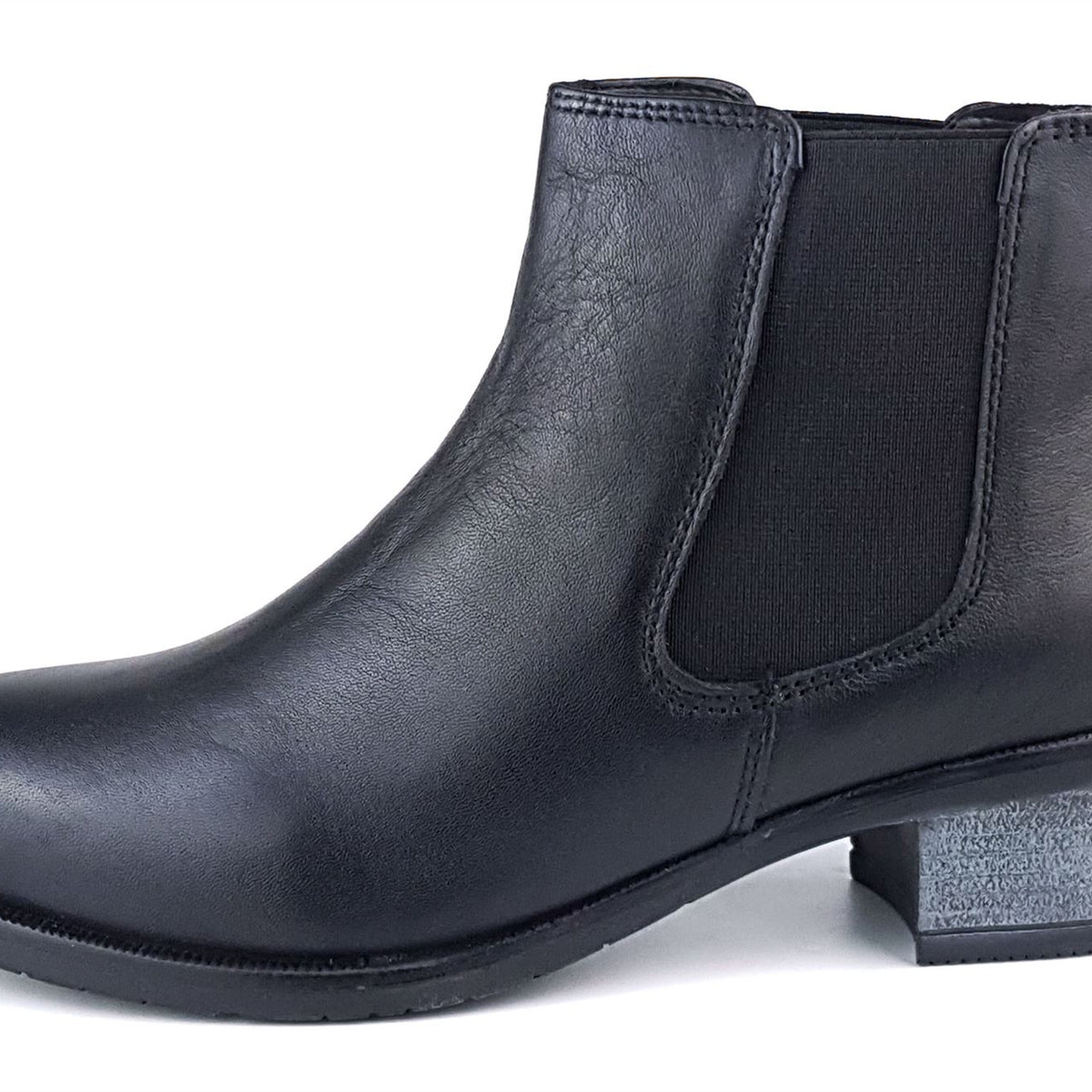 Frank James Towcester Ladies Womans Leather Chelsea Pull On Ankle Heel Boots