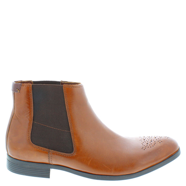 Clarks Gilmore G Fit Smart Tan Leather Brogue Chelsea Boot