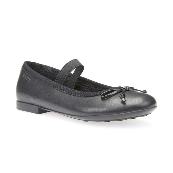 Geox Girls Black Elasticated Plie' School Shoes