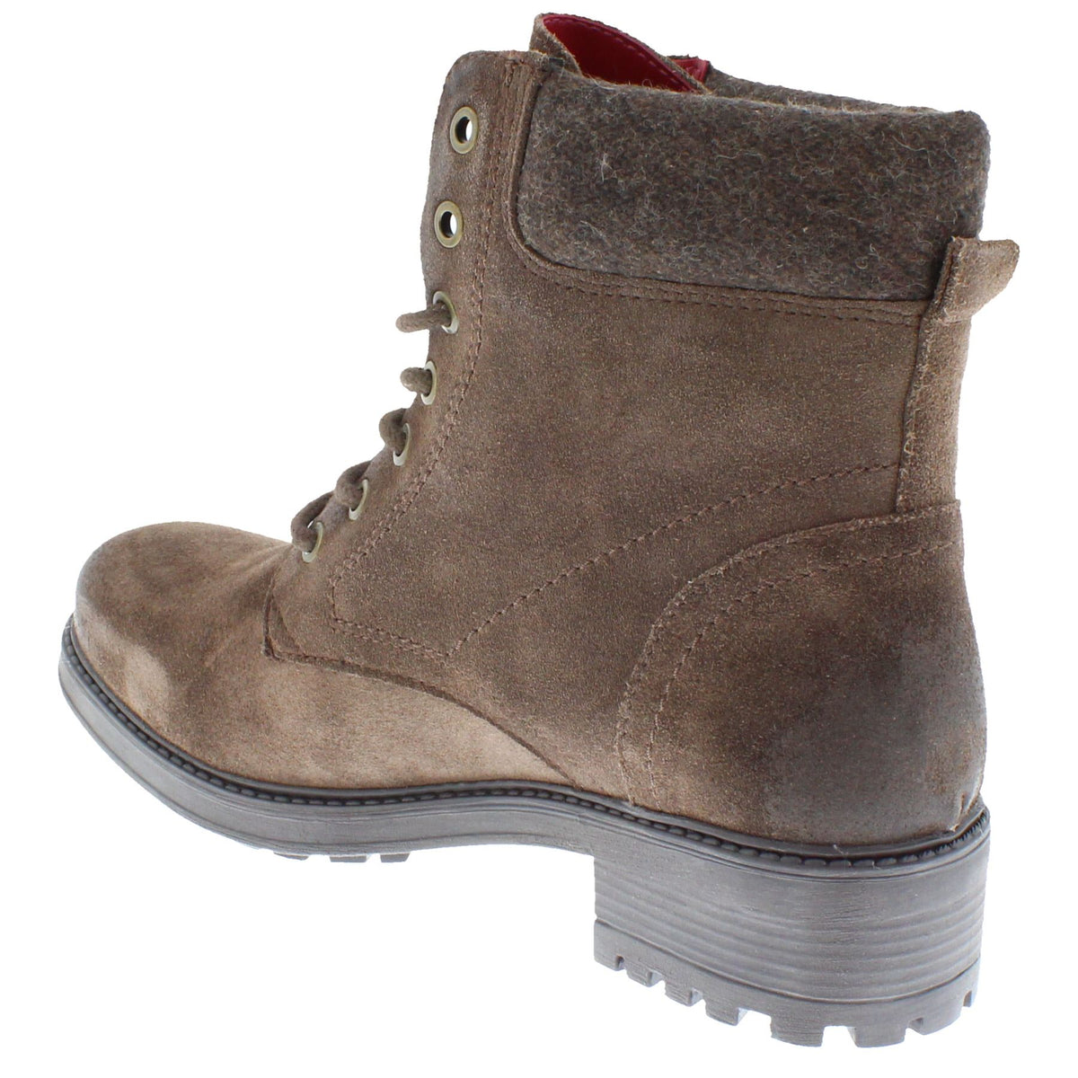 Frank James Warwick Suede Leather Womens Lace Up Block Heel Ankle Boots