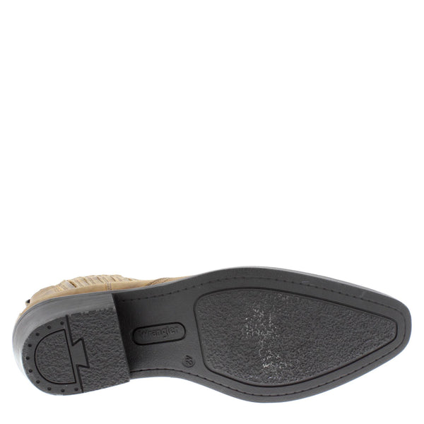 Wrangler Tex Mid Leather Pull on Mens Cowboy Western Chelsea Pointed Boots