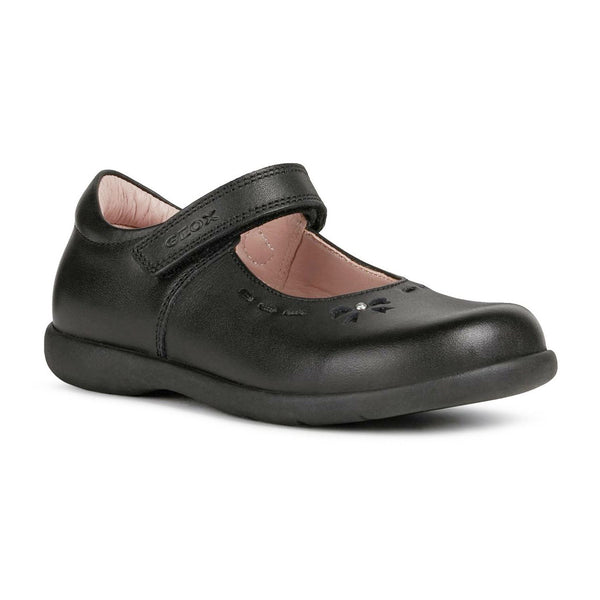 Geox Girls School Black Touch Fastening Naimara Girl Ballerina