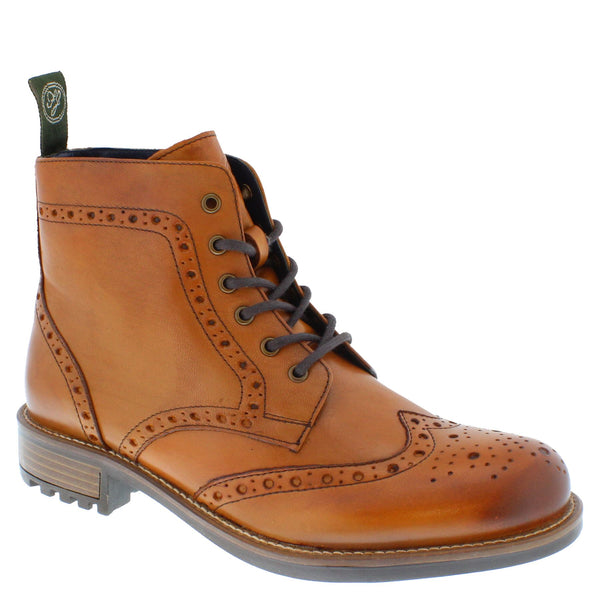 Frank James Camden High Quality Cleated Real Leather Lace Up Brogue Mens Boots