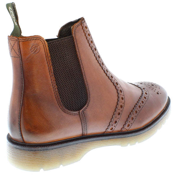Frank James Warkton Leather Pull On Mens Brogue Chelsea Boots