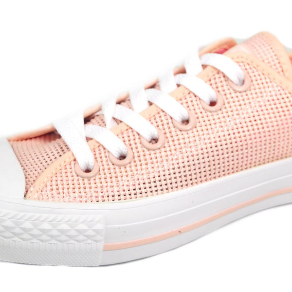 Converse Womens Pink All Star Ox Textile Trainers Canvas Lace Up