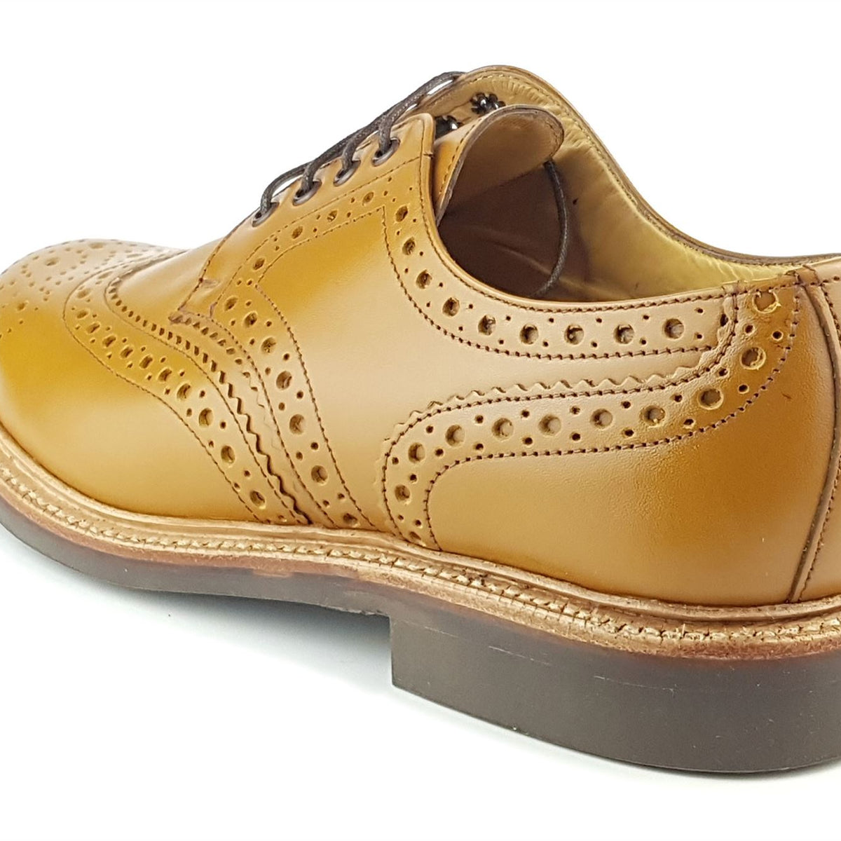 Charles Horrel England CH2010 Brogue Leather Welted Lace Mens Commando Shoes