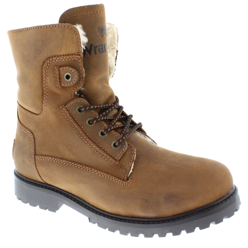 Wrangler Aviator Mens Hi Leg Lace Up Leather Warm Boots