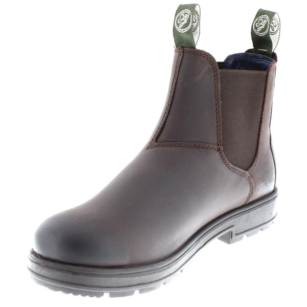 Frank James Braunton Greasy Brown Mens Chelsea Pull On Boots