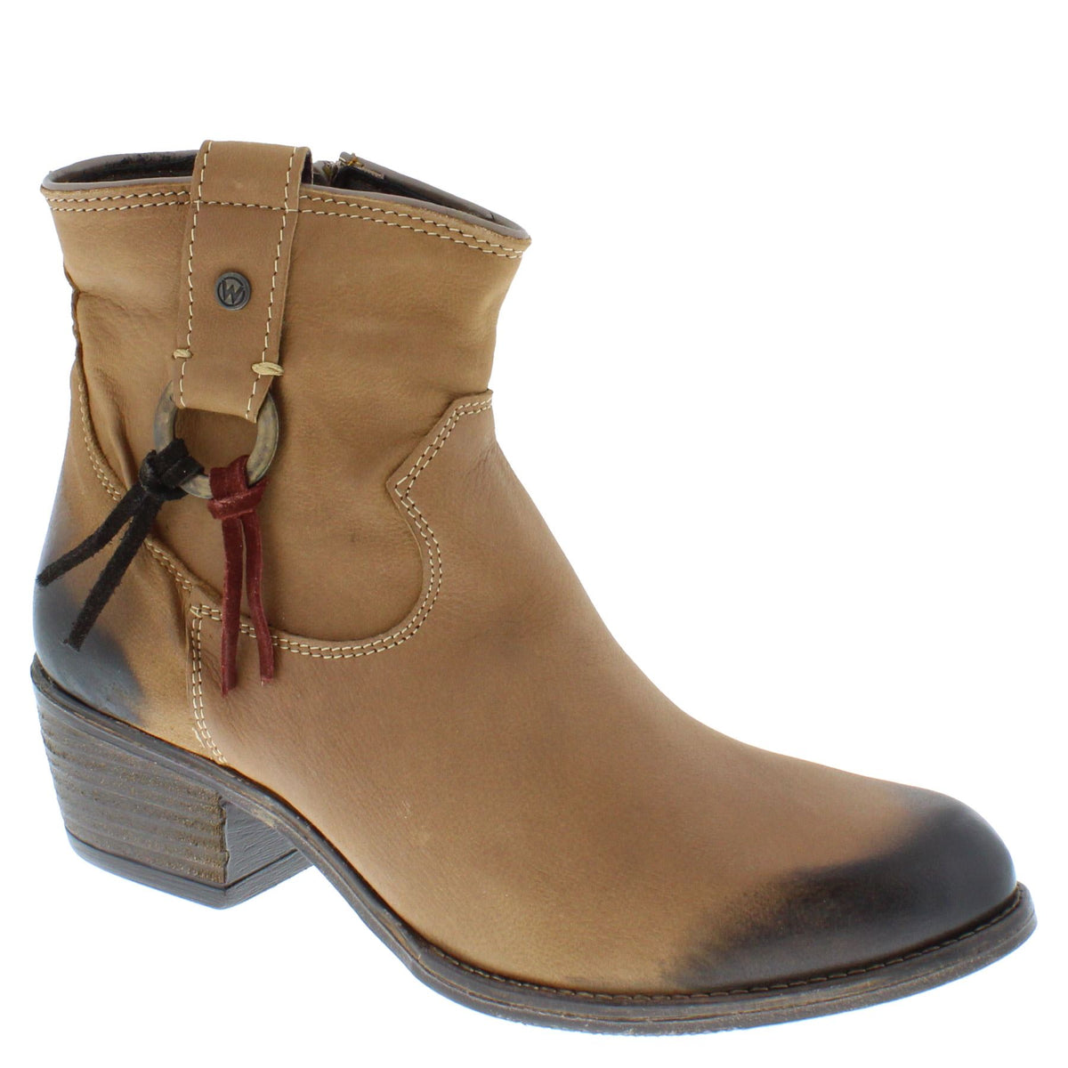 Wrangler Carson Ring Leather Ladies Chelsea Ankle Zip Boots