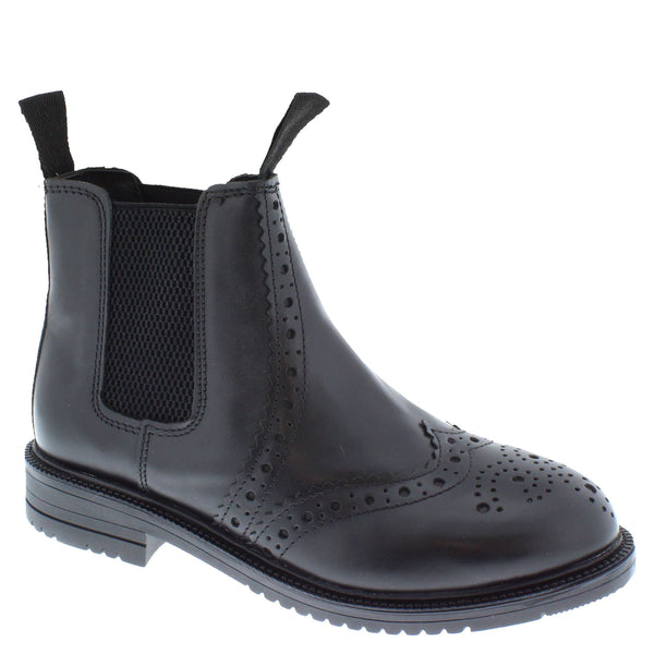 Frank James Peckham Mens & Boys Leather Brogue Chelsea Boots