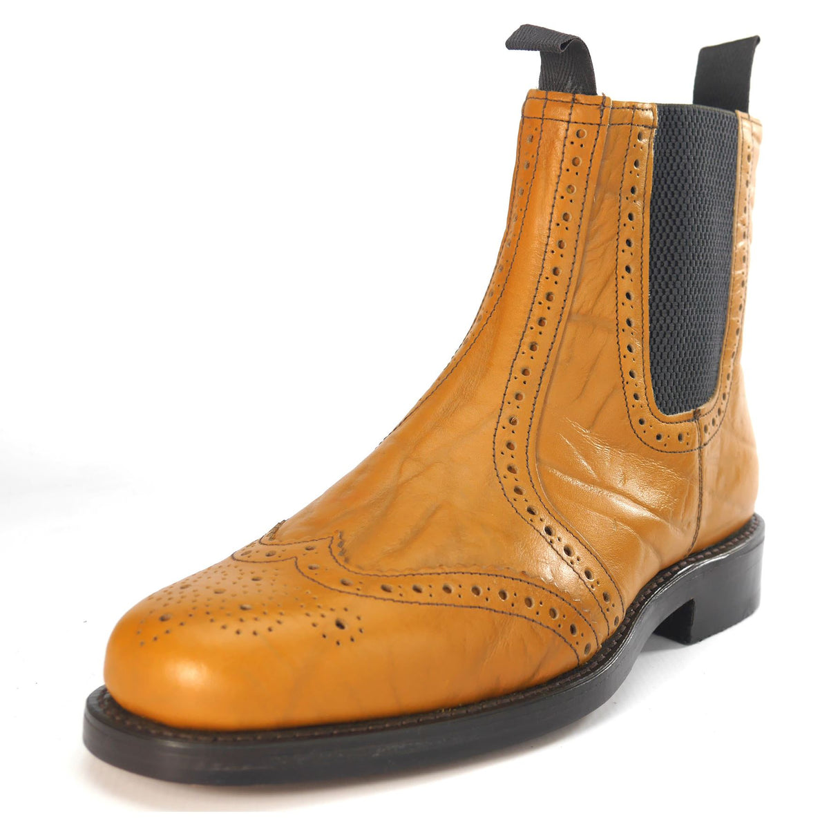 Charles Horrel England CH2003 Welted Brogue Chelsea Tan Mustang Leather Sole