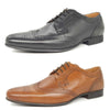 Red Tape Crick Leeson Mens Wing Cap 4 Eye Leather Brogue Lace Up Shoes