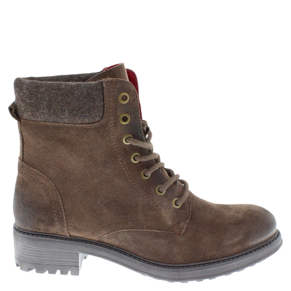 Frank James Warwick Suede Leather Womens Lace Up Block Heel Ankle Boots