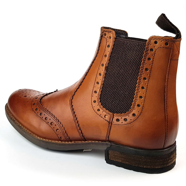 Roamers M980 Mens Brogue Chelsea Dealer Cleated Sole Boots
