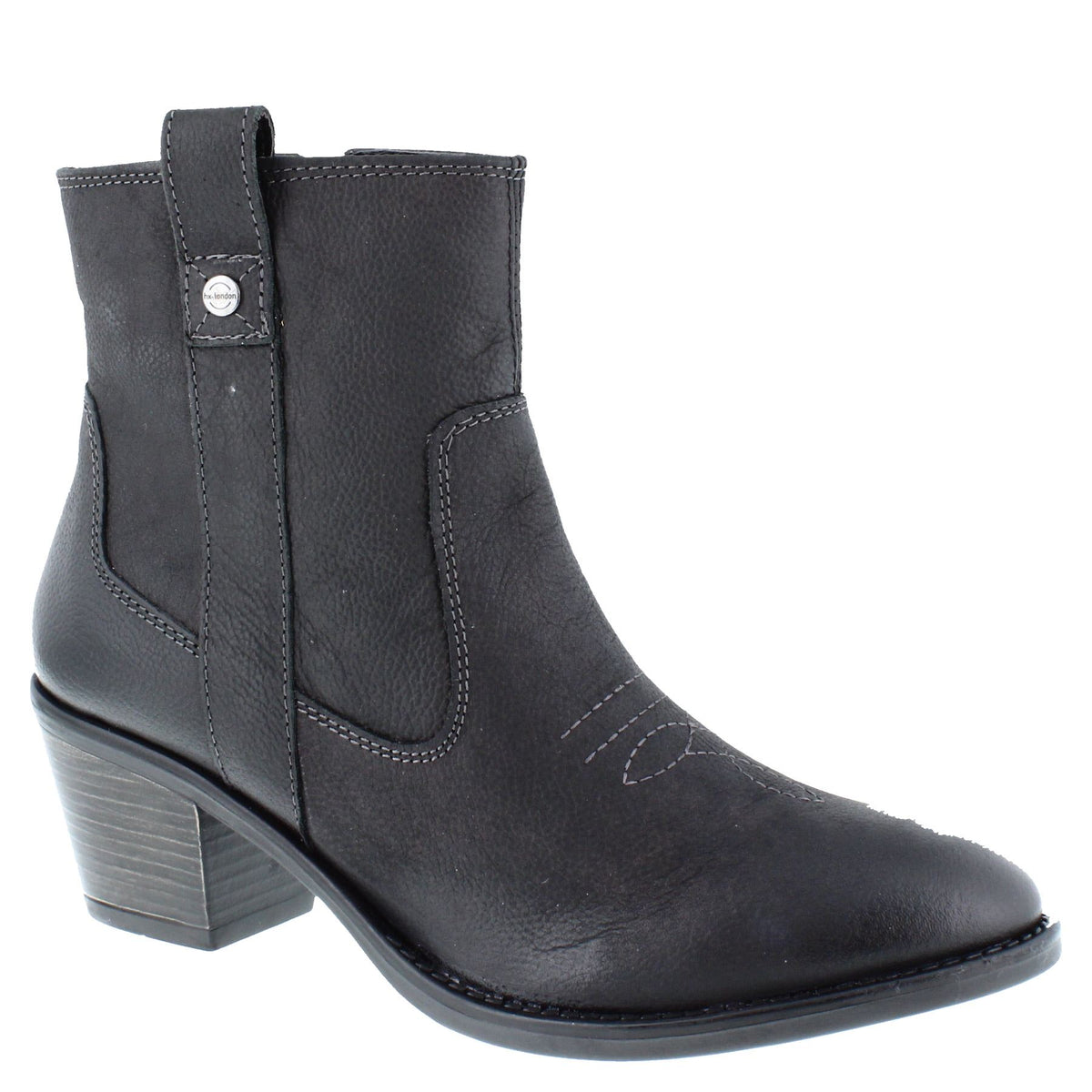 HX London Dakota Women's Leather Ankle Cowboy Boots