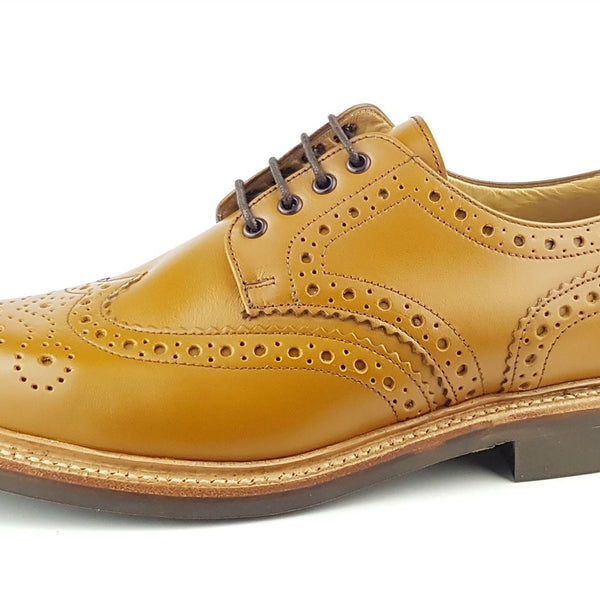 Charles Horrel England CH2010 Brogue Leather Welted Lace Mens Commando Shoes