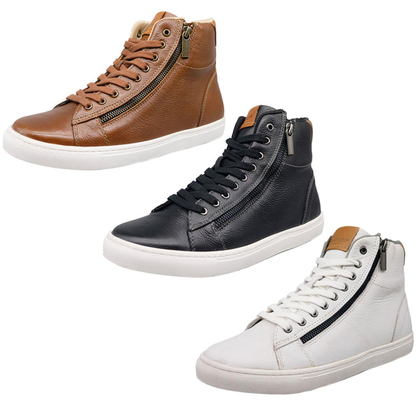 HX London Ilford High Top Leather Trainers