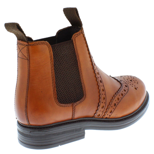 Frank James Wrexham Boys Girls Brogue Chelsea Leather Jodphur Ankle Pull On Boots
