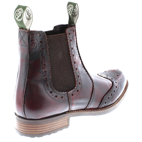 Frank James Chepstow Mens Brogue Chelsea Dealer Cleated Sole Leather Boots