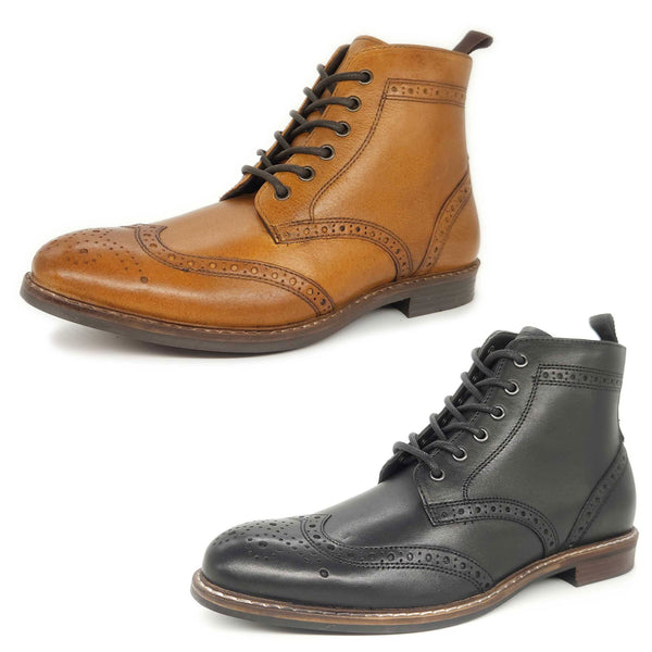 Thomas Crick Askham Brogue Lace Up Mens Leather Boots