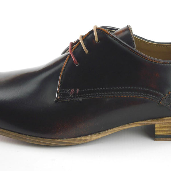 Frank James Shoreditch Mens Leather Hi Shine Lace Up Gibson Formal Shoes